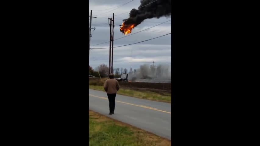 burning-helicopter in new york after crash