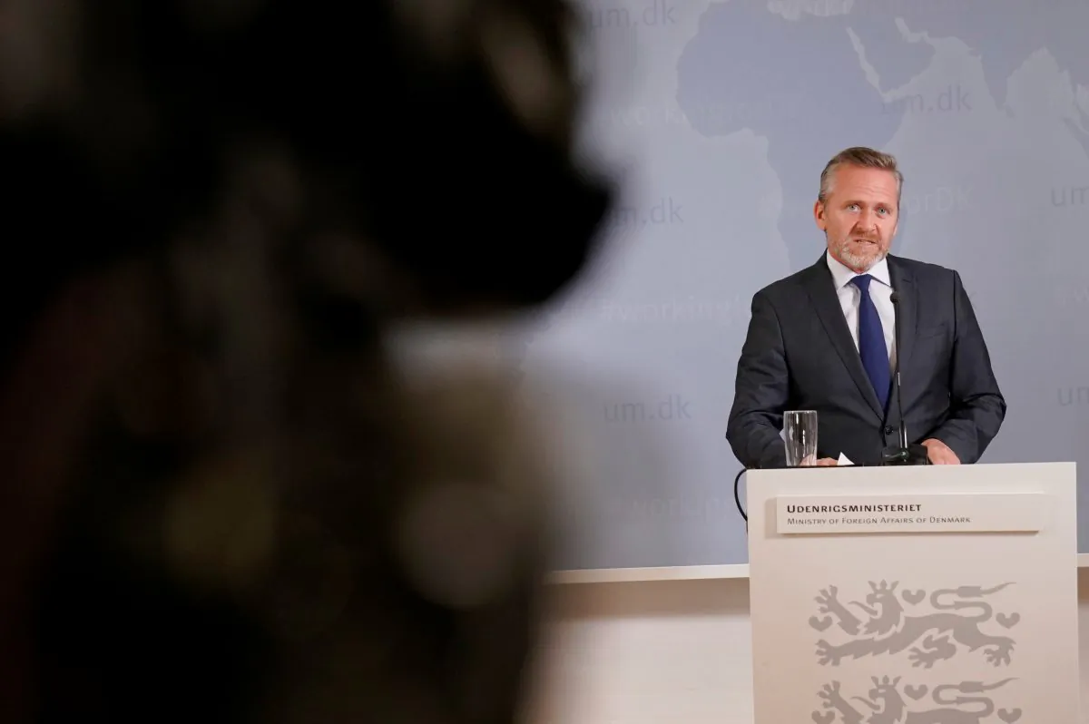 Danish Foreign Minister Anders Samuelsen during a news conference in Copenhagen, Denmark,  on Oct. 30, 2018. (Martin Sylvest/Ritzau Scanpix/via Reuters)