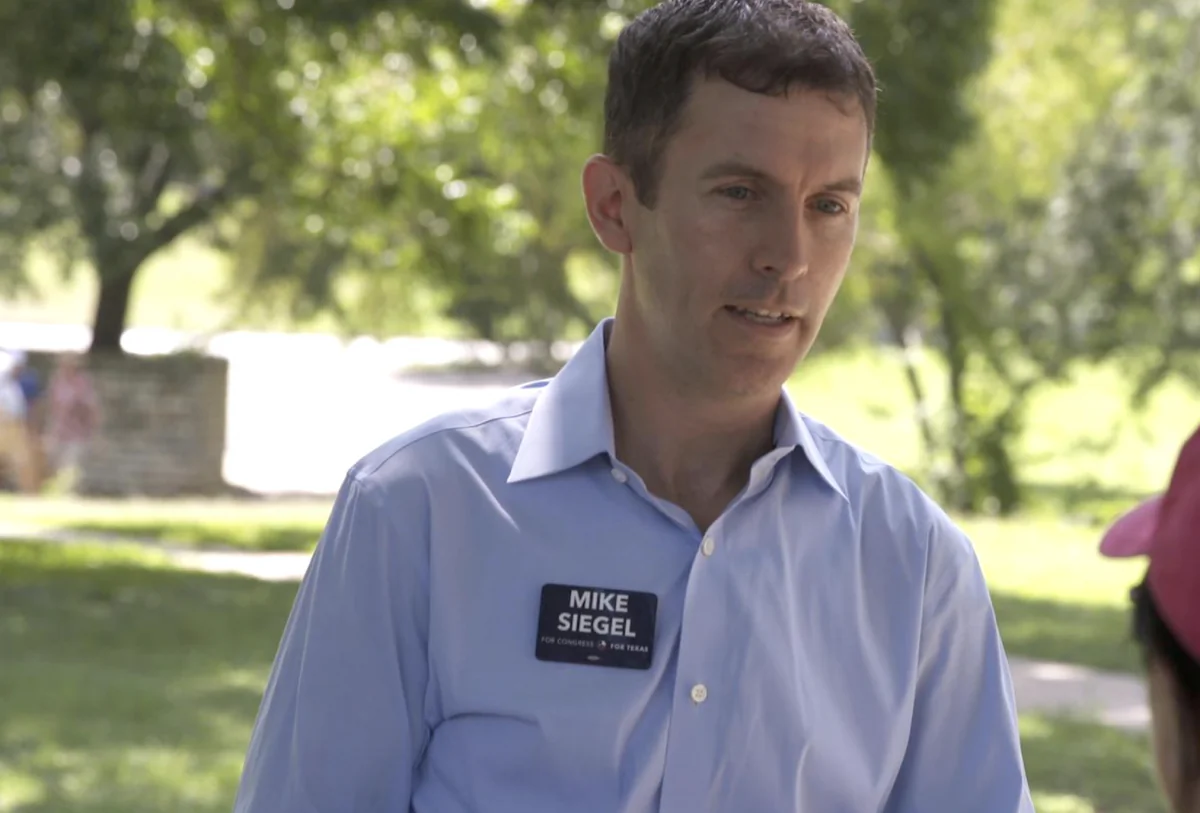 Mike Siegel, the son of former leader of the pro-China Communist Workers Party (CWP) Dan Siegel, in a campaign image. (siegelfortexas.org)