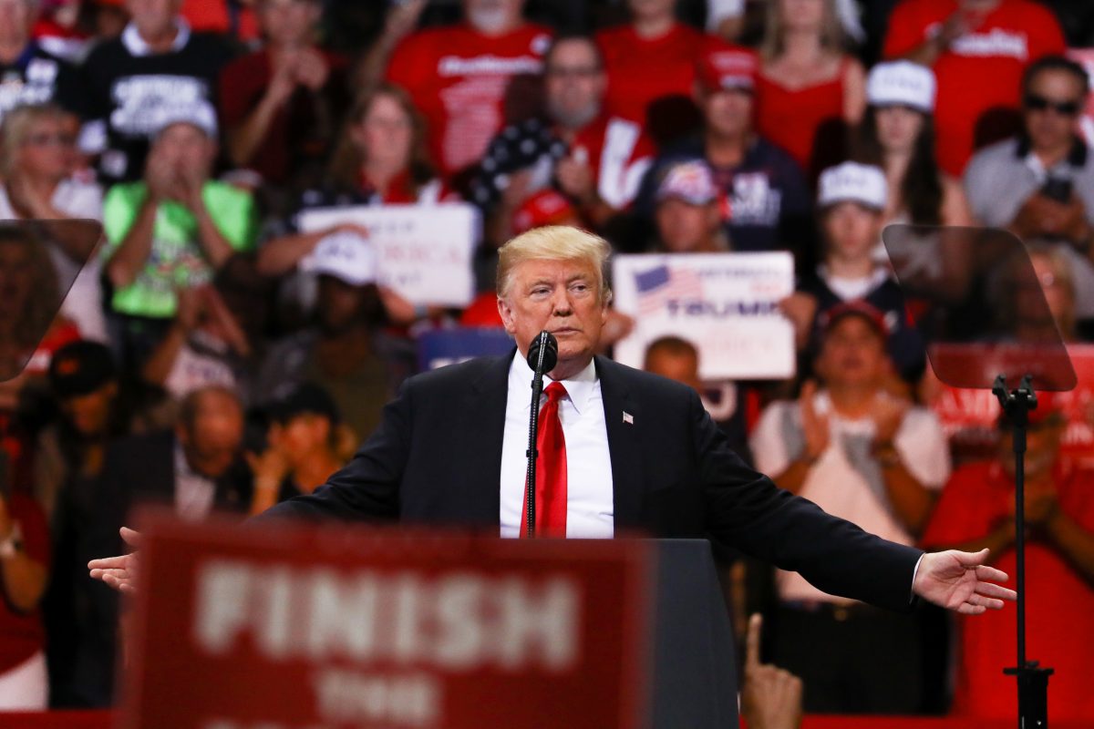 President Donald Trump at rally