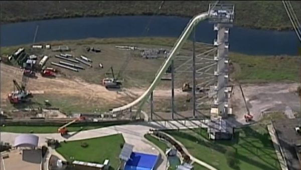 Verruckt water slide in demolition