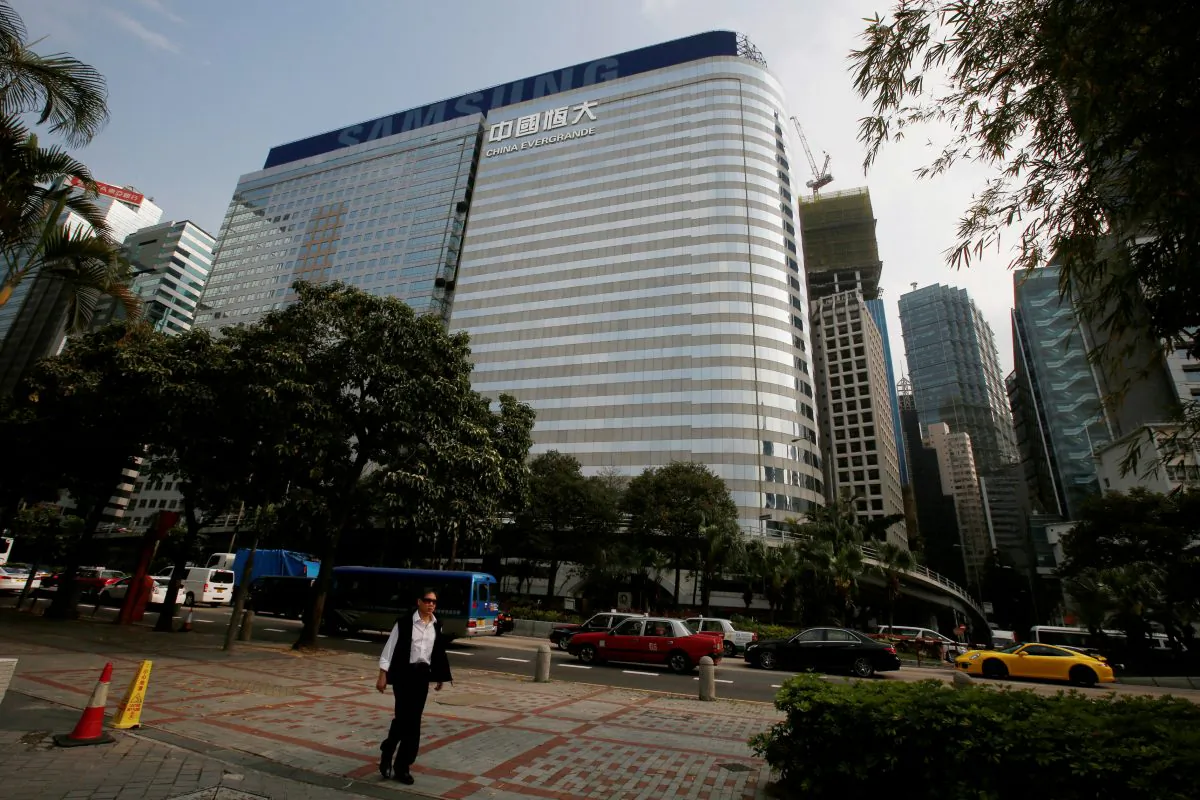 An exterior view of China Evergrande in Hong Kong, China, on March 26, 2018. (Bobby Yip/Reuters)
