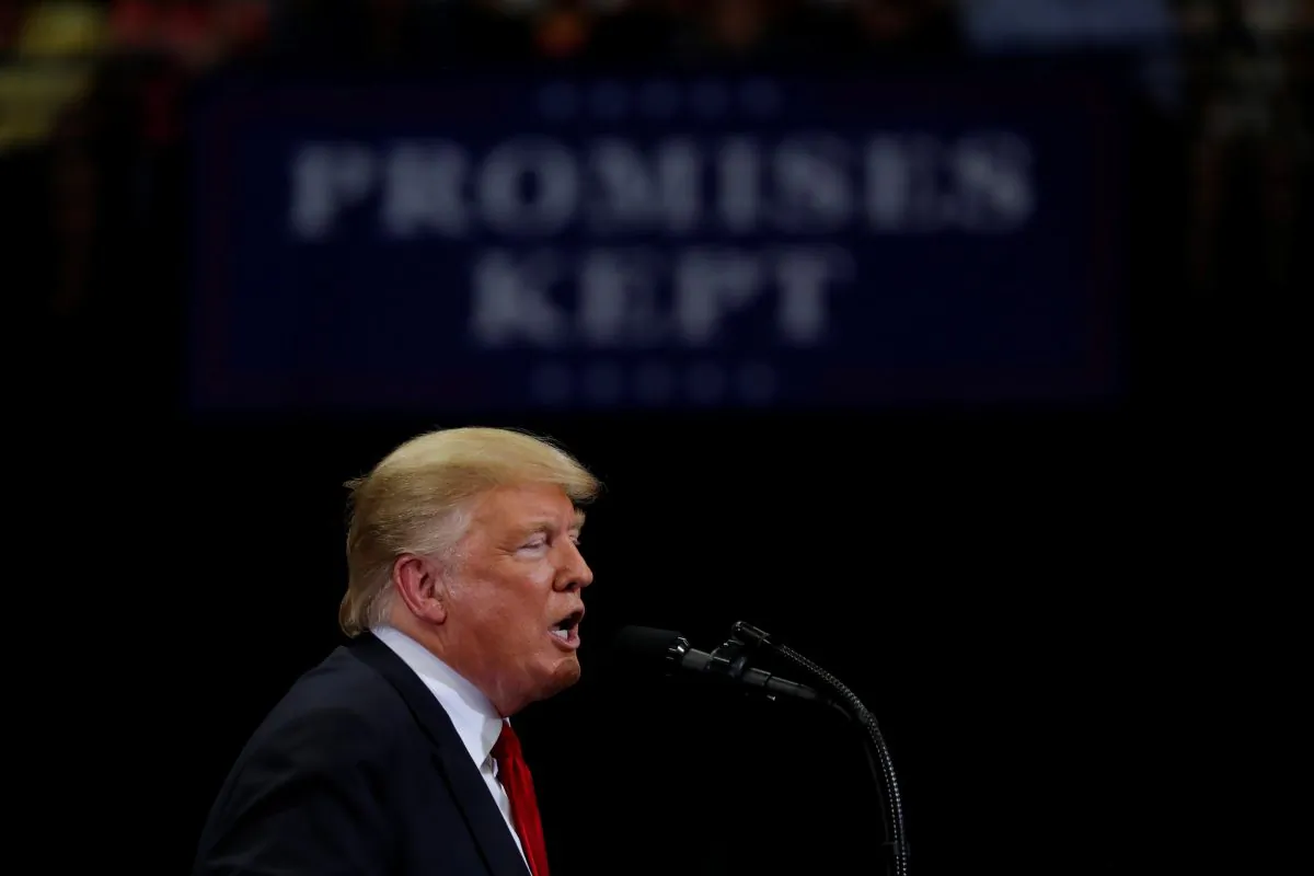 U.S. President Donald Trump speaks during a campaign rally in Estero, Florida, U.S., on Oct. 31, 2018. (Carlos Barria/Reuters)