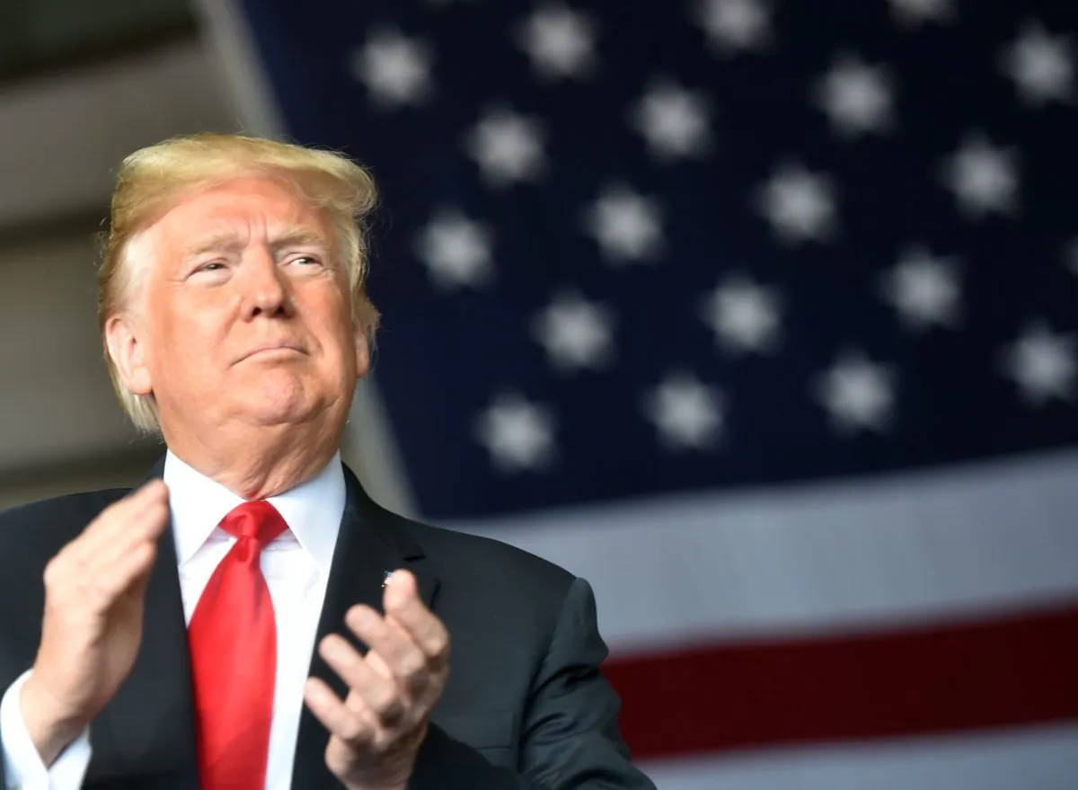 President Donald Trump addresses a "Make America Great Again" campaign rally at Middle Georgia Regional Airport in Macon, Georgia on Nov. 4, 2018. (Nicholas Kamm/AFP/Getty Images)
