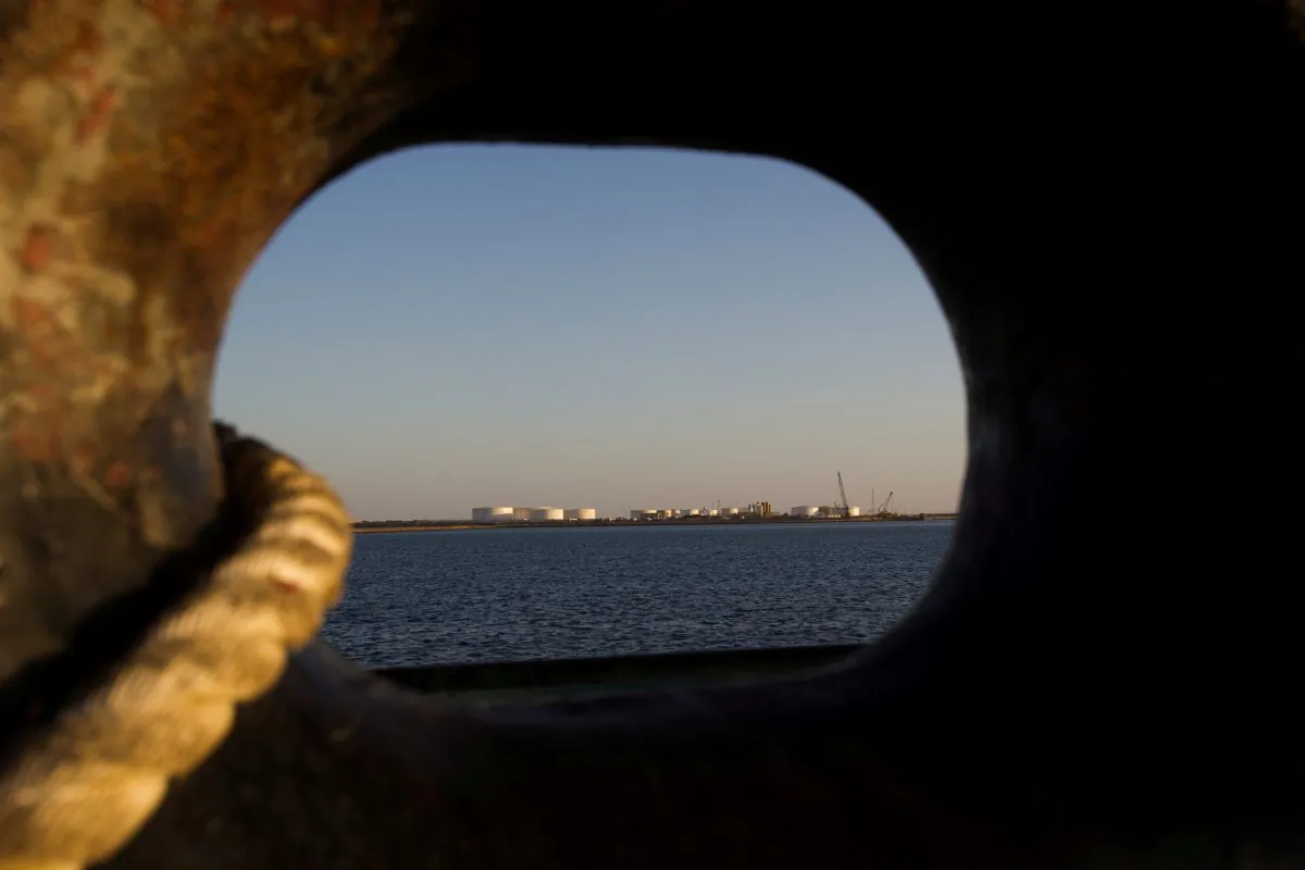 A general view of an oil dock is seen from a ship at the port of Kalantari in the city of Chabahar, 300km (186 miles) east of the Strait of Hormuz on Jan. 17, 2012. (Raheb Homavandi/File Photo/Reuters)