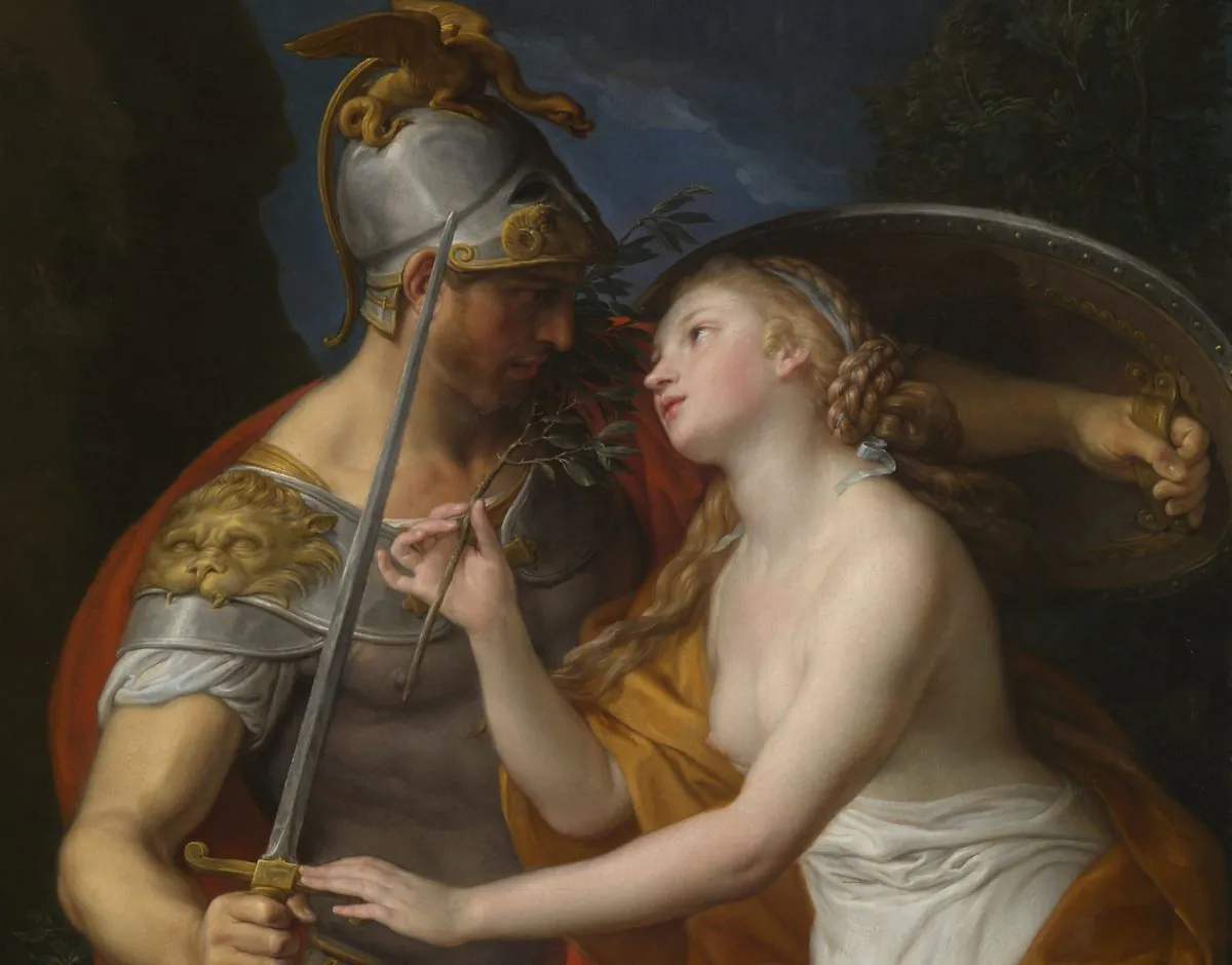 A detail from “Allegory of Peace and War,” 1776, by Pompeo Batoni. Oil on Canvas. Art Institute of Chicago. (Public Domain)