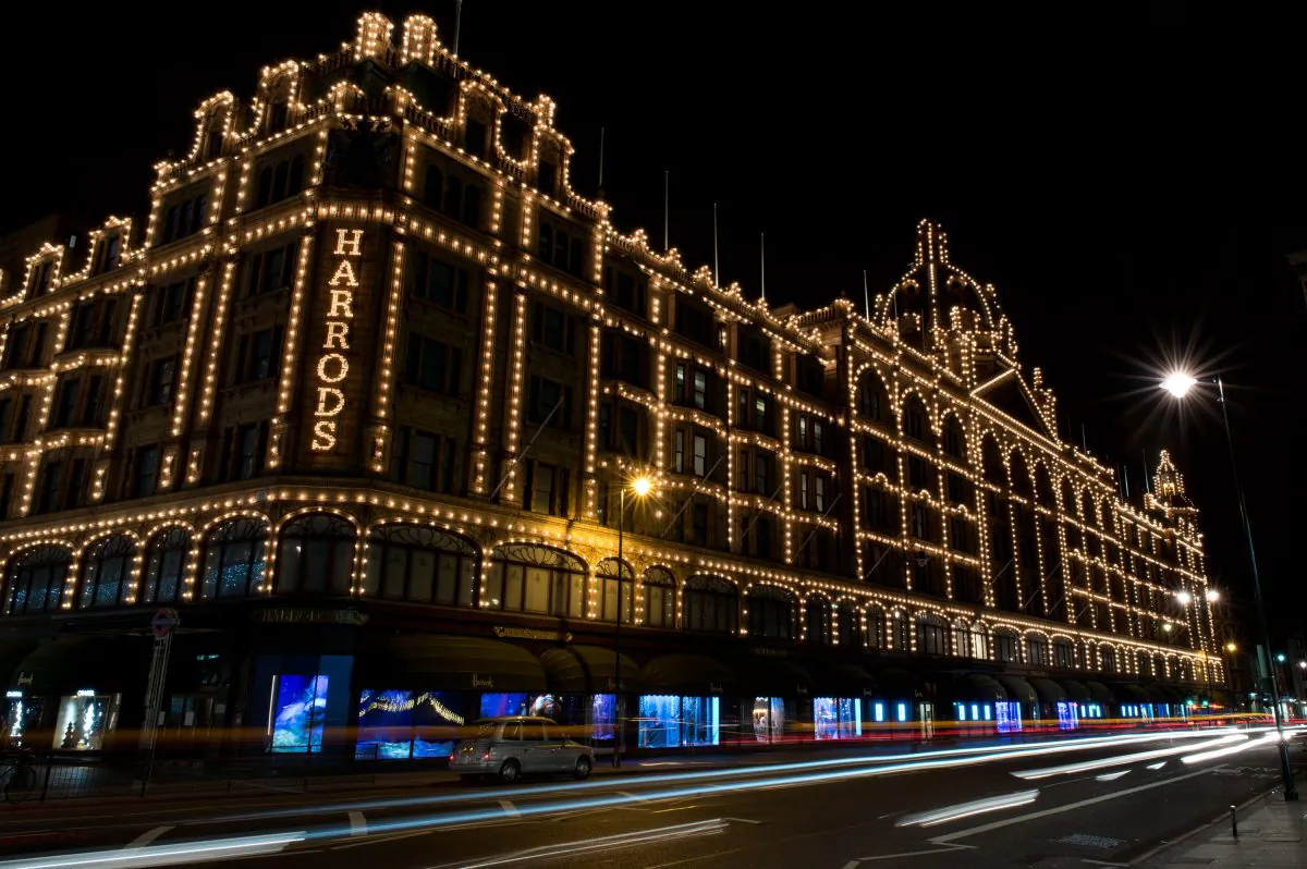 A general view of Christmas decorations on Harrods on Dec. 23, 2014 in London.  (Ben A. Pruchnie/Getty Images)