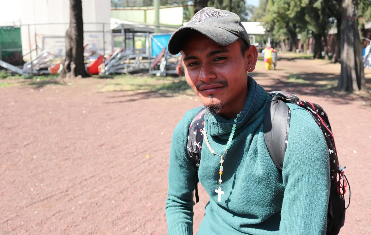 Caravan participant Moises Esu Vidal Sanchez, 24, is a taxi driver from Honduras. (Tim MacFarlan/Special to The Epoch Times)