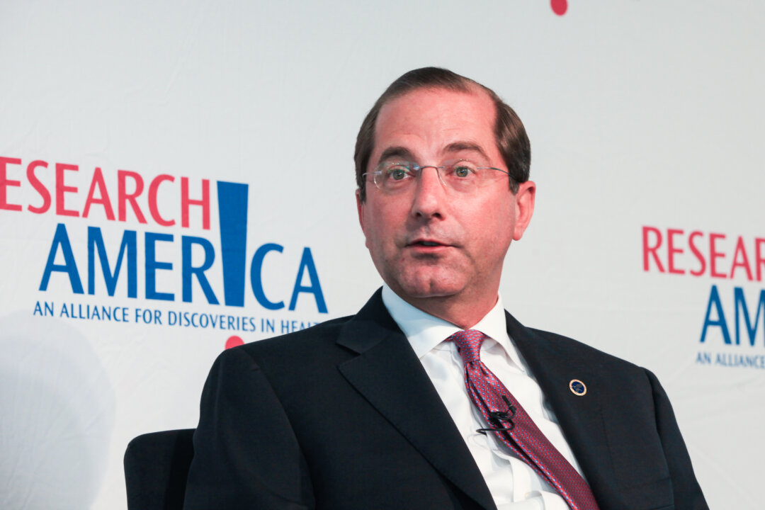 Secretary of Health and Human Services Alex Azar speaks at the Research!America, National Health Research Forum, in Washington, on Sept. 6, 2018. (Holly Kellum/NTD)
