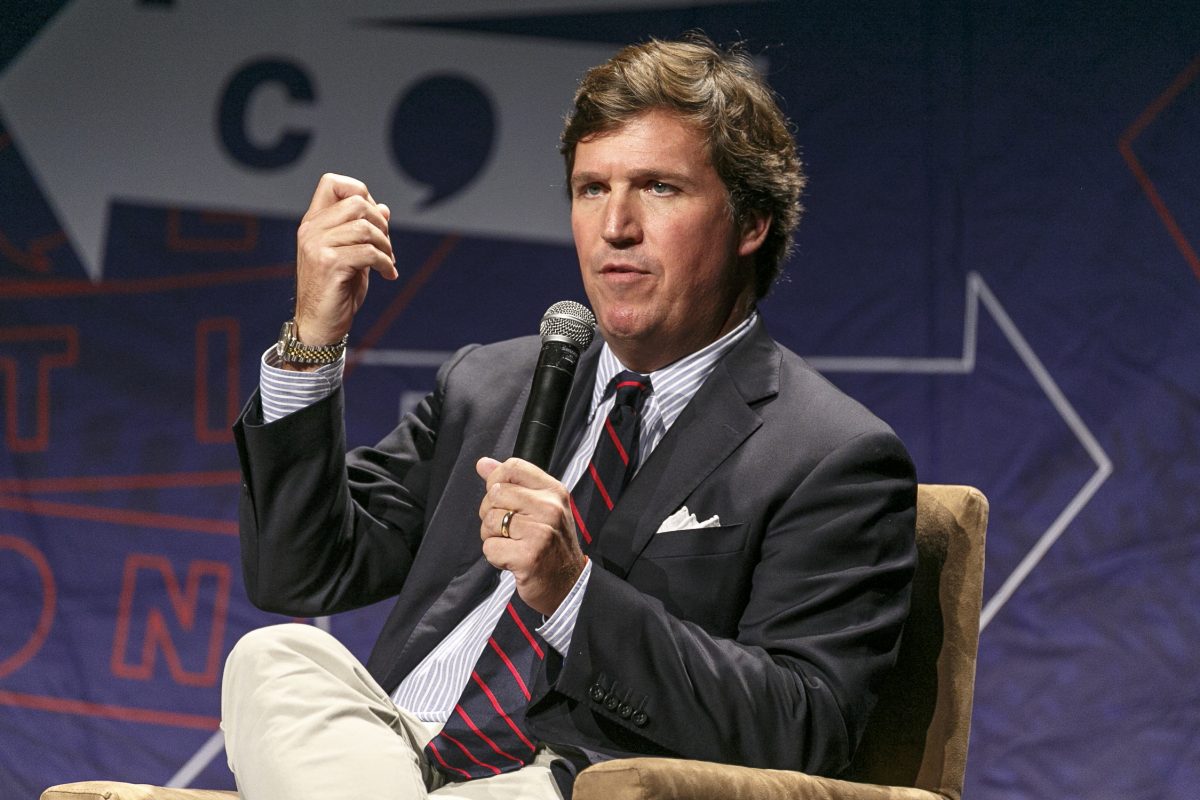 Tucker Carlson during Politicon 2018 at Los Angeles Convention Center