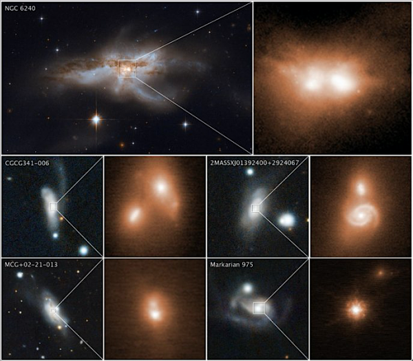 pairs of galaxies are merging together again