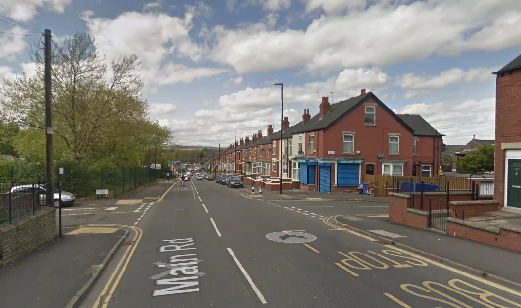 The location of an accident on Main Road that killed 4 people in the city of Sheffield, England, on Nov. 9, 2018. (Screenshot/Googlemaps)