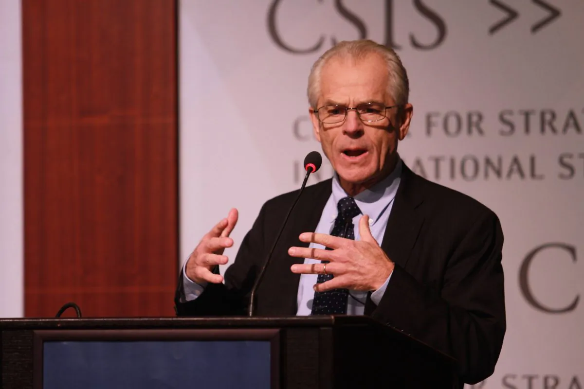 Assistant to the President and Director of the White House Office of Trade and Manufacturing Policy Peter Navarro speaks at the Center for the Strategic and International Studies (CSIS) in Washington on Nov. 9, 2018. (Courtesy of CSIS)