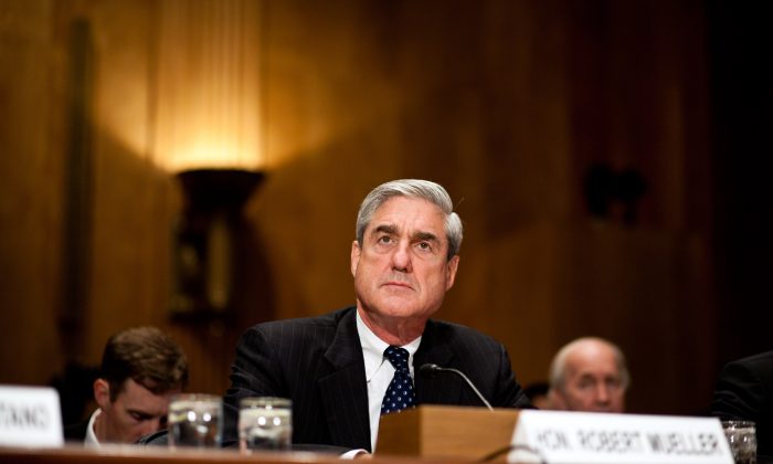 Then FBI-Director Robert Mueller testifies at a hearing on Capitol Hill on Sept. 13, 2011. (Brendan Hoffman/Getty Images)