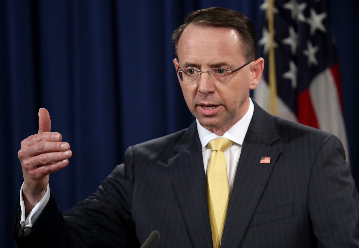 deputy attorney general speaks at a press conference