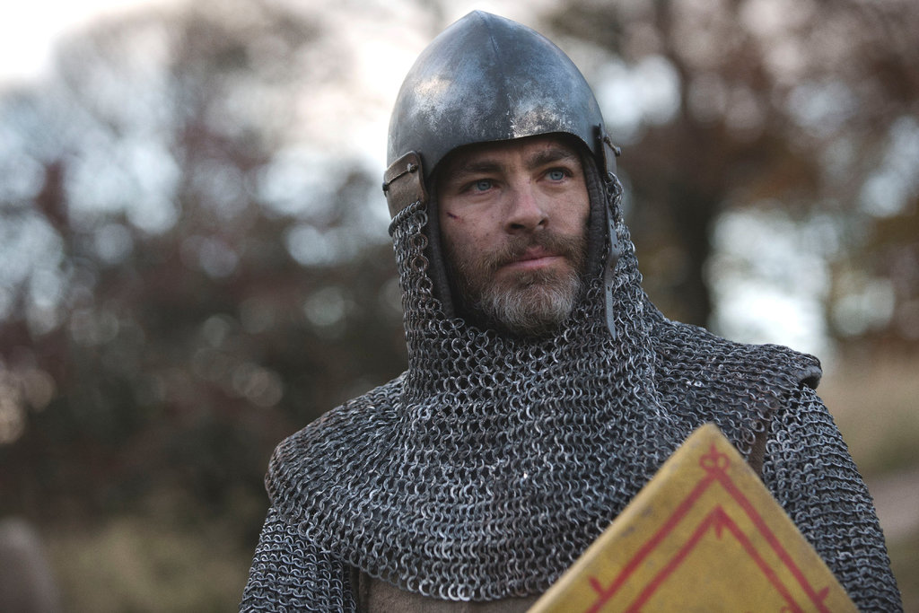 Chris Pine wearing armor