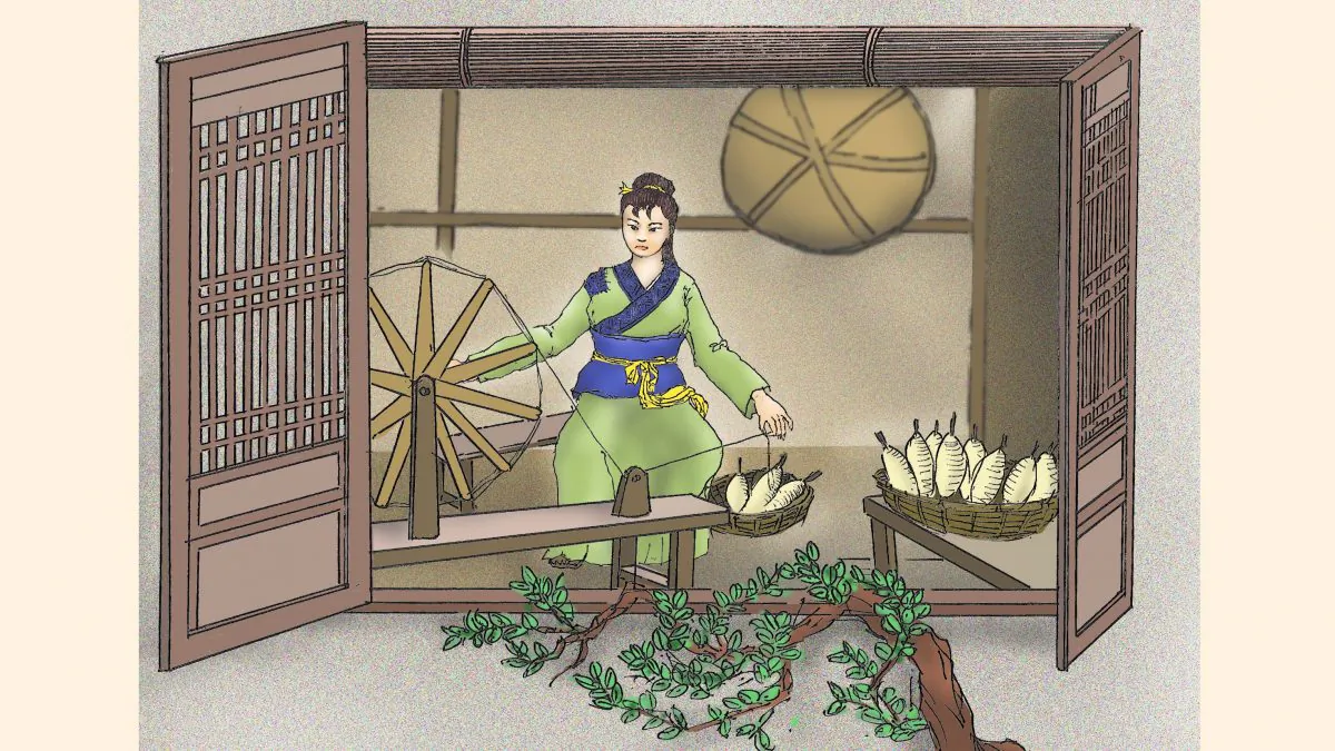 Wu made some money by helping her neighbour with weaving, washing, sewing, cooking, and cleaning. (Sun Mingguo/The Epoch Times)