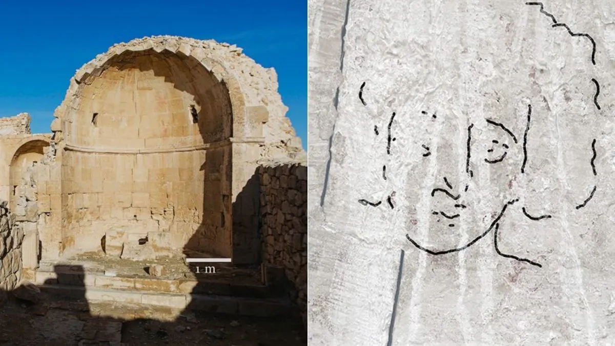 A 1,500-year-old painting of Jesus Christ was uncovered in Israel’s Negev after scientists discovered an ancient Byzantine church. (Dror Maayan / Cambridge.org)