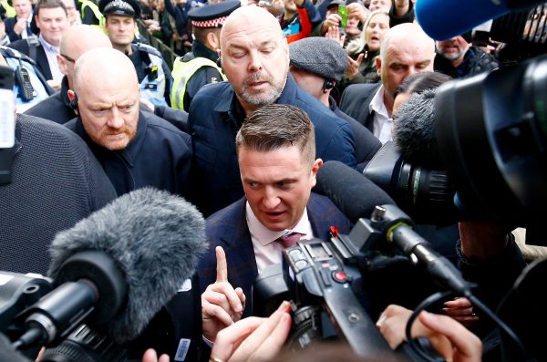 Tommy Robinson leaves the Old Bailey