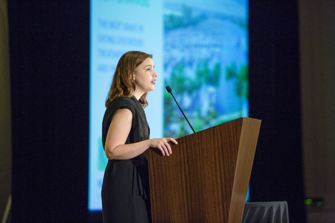 Claire Mysko speaking at a National Eating Disorders Association Conference. (Courtesy of the National Eating Disorder Association)