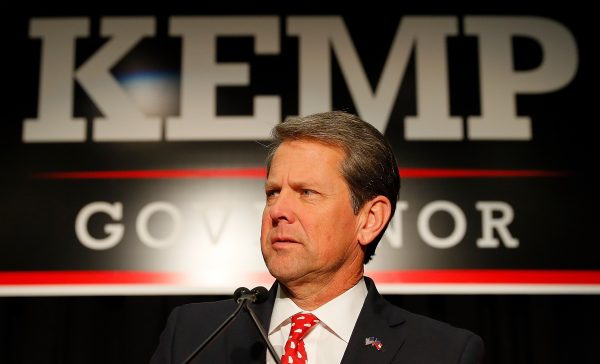 Republican gubernatorial candidate Brian Kemp attends the Election Night event at the Classic Center in Athens