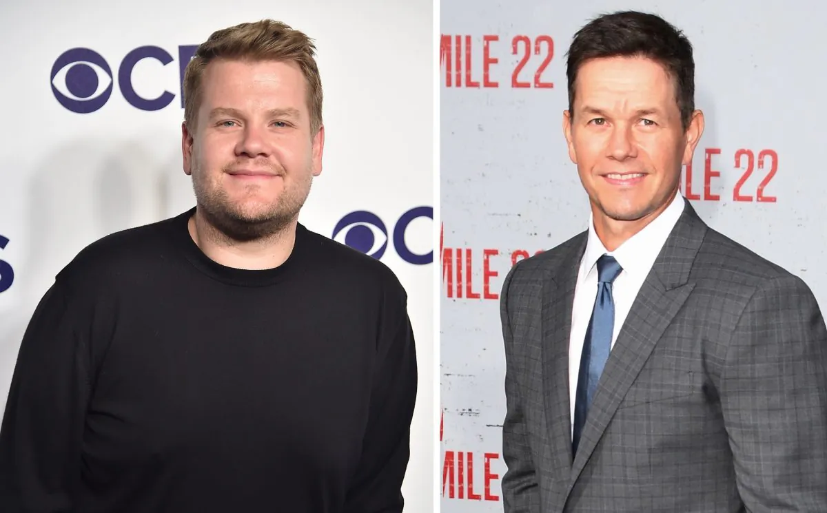 (L) Television host James Corden and actor Mark Wahlberg. (Theo Wargo/Getty Images), (Mark Ralston/AFP/Getty Images)