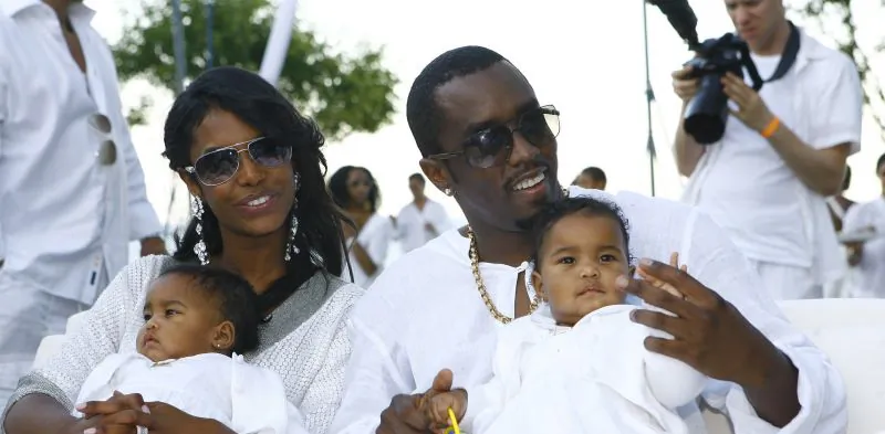 Host Sean "Diddy" Combs and Kim Porter with their twin daughters D'Lila Star Combs and Jessie James Combs pictured in 2007. (Mat Szwajkos/CP/Getty Images for CP)