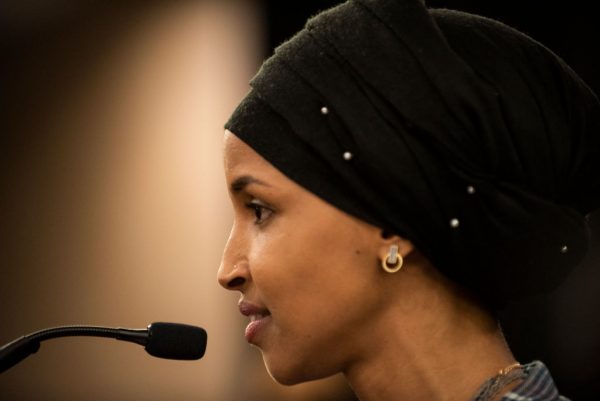 Minnesota Rep.-elect Ilhan Omar speaks at an election night results party