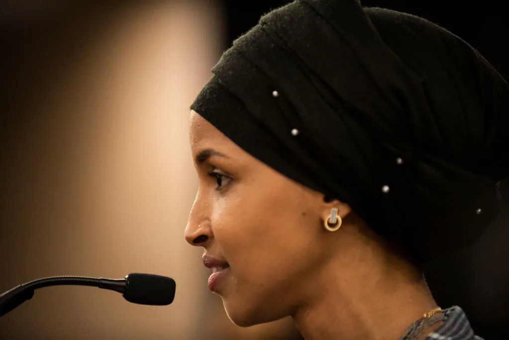 Minnesota Rep.-elect Ilhan Omar speaks at an election night results party in Minneapolis, Minnesota on Nov. 6, 2018. (Stephen Maturen/Getty Images)
