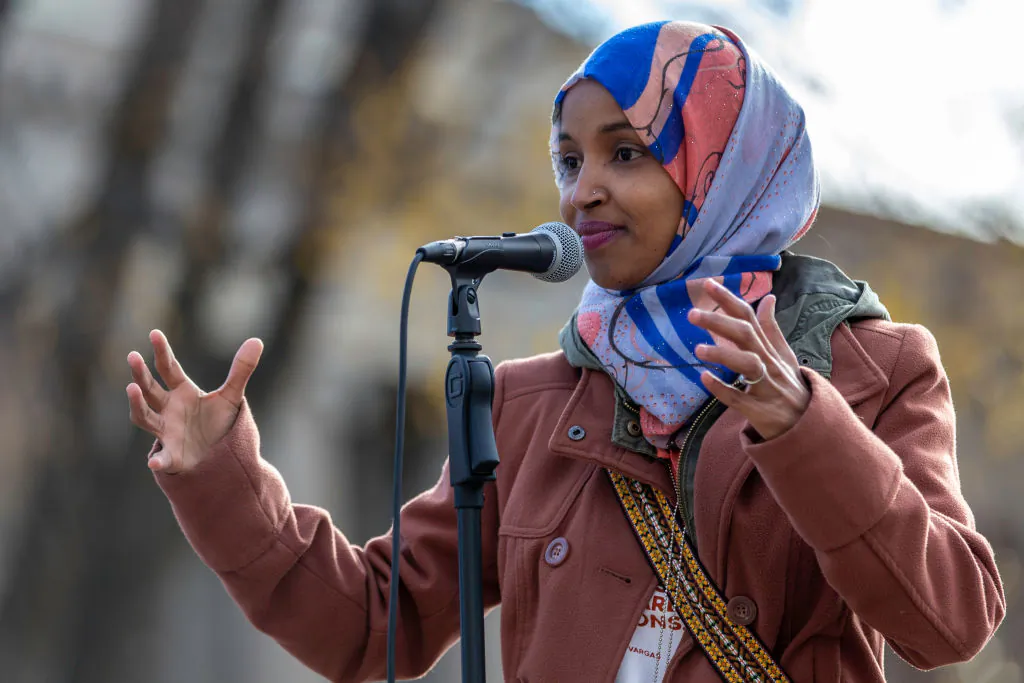 Newly elected congresswoman Ilhan Omar, speaks to a group of supporters at University of Minnesota in Minneapolis, Minnesota, on Nov. 2, 2018. (Kerem Yucel/AFP/File photo via Getty Images)