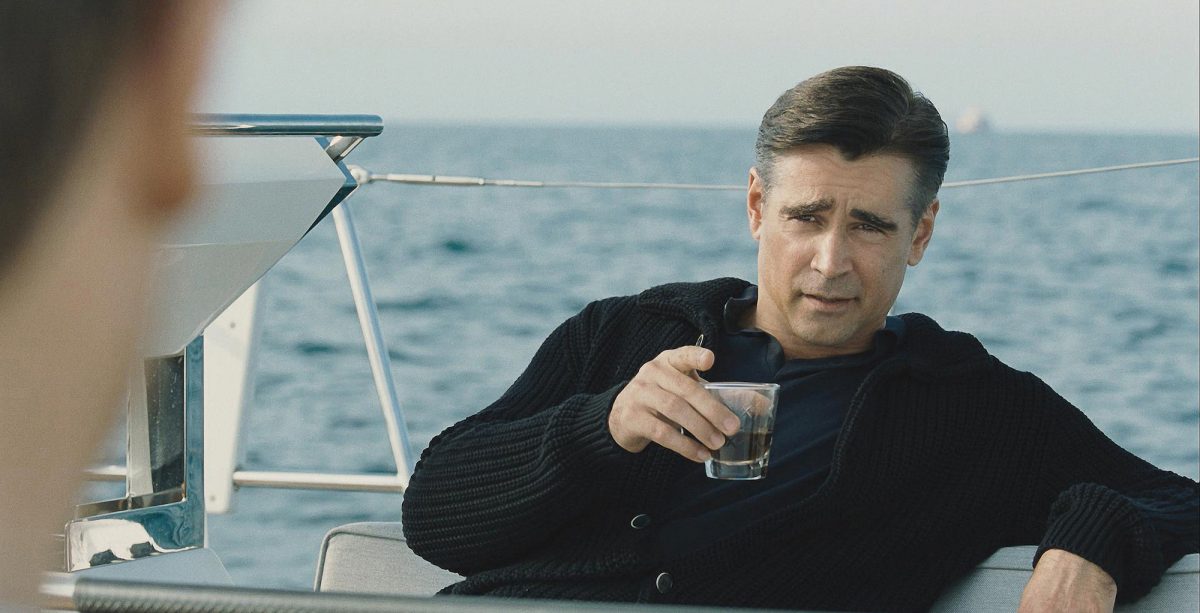 Colin Farrell on boat