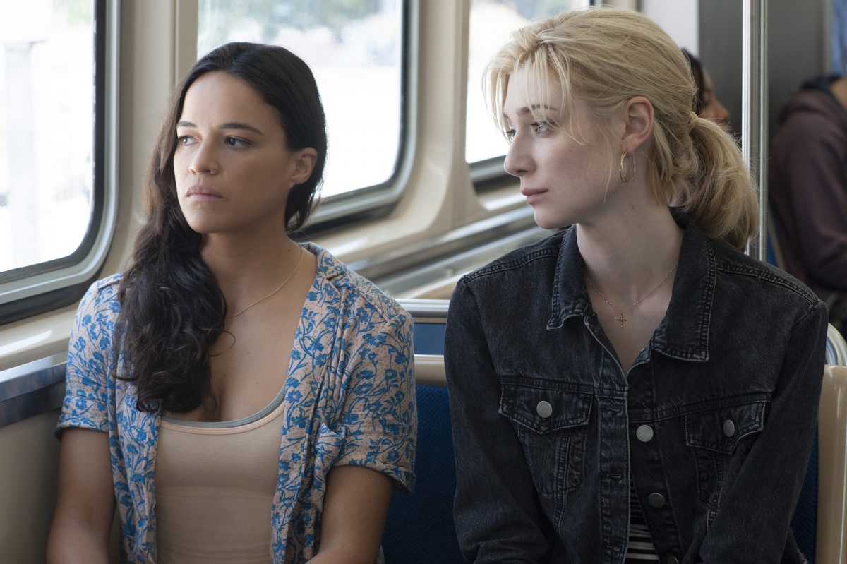 Michelle and Elizabeth on a bus