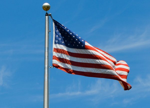 American flag flies in Middletown