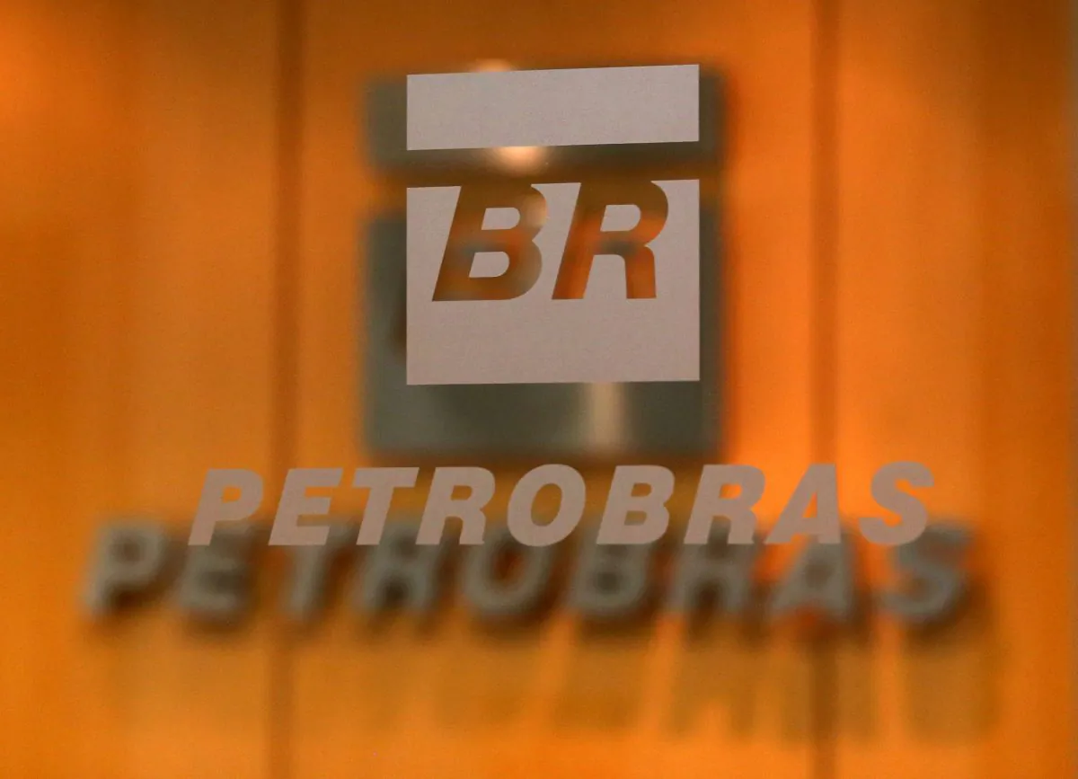 The logo of Brazil's state-run oil company Petrobras is pictured in the company headquarters in Sao Paulo, Brazil on Feb. 20, 2018. (Paulo Whitaker/File photo/Reuters)