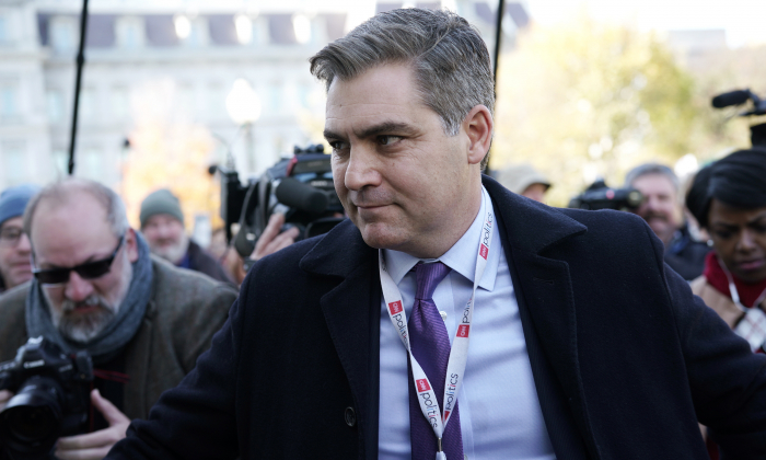 CNN chief White House correspondent Jim Acosta returns to the White House after Federal judge Timothy J. Kelly ordered the White House to reinstate his press pass in Washington on Nov. 16, 2018. (Alex Wong/Getty Images)