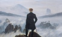 Arts: Mountaineer in a Misty Landscape