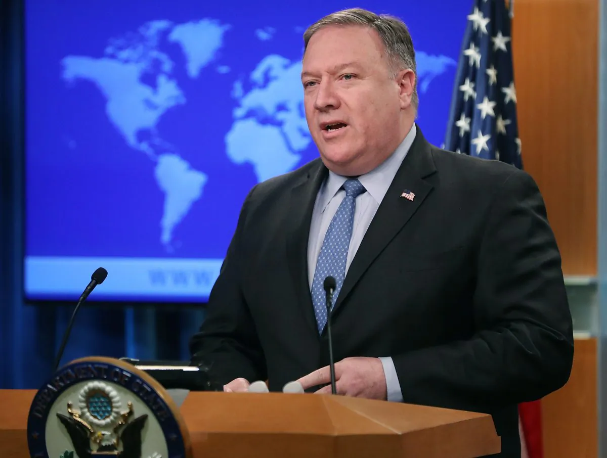 Secretary of State Mike Pompeo at the Department of State in Washington on Nov. 20, 2018. Pompeo met with Turkish Foreign Minister Mevlut Cavusoglu after President Donald Trump released a statement signaling that the United States will stand by Saudi Arabia after the killing of Washington Post columnist Jamal Khashoggi at the Saudi Consulate in Istanbul.
(Mark Wilson/Getty Images)
