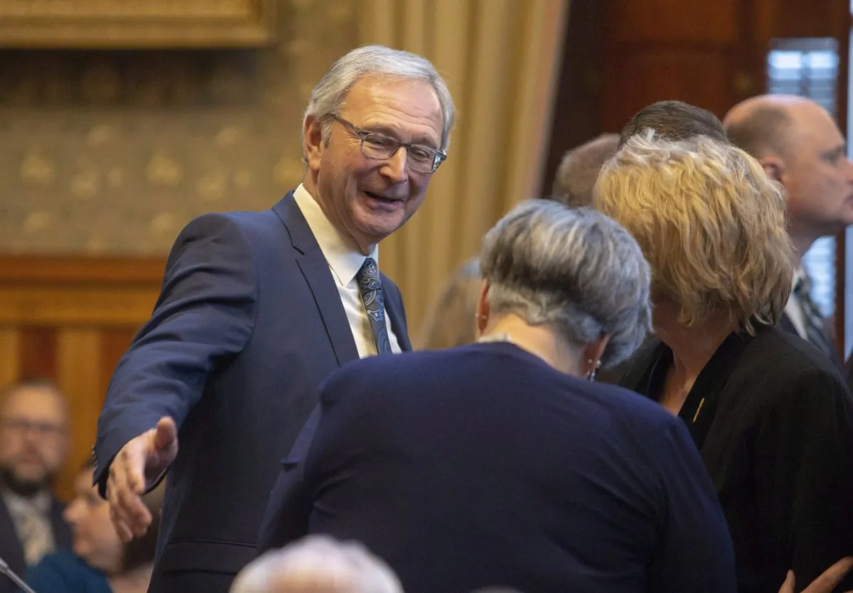 New Brunswick Premier Blaine Higgs at the New Brunswick Legislature in Fredericton, N.B., on Nov. 20, 2018. (The Canadian Press/James West)