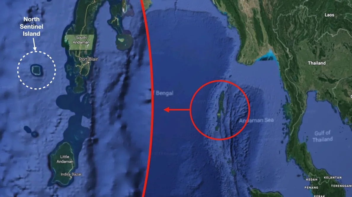 An American man was reportedly killed while making an unauthorized visit to North Sentinel Island, known for a hostile indigenous population. (Google Maps)