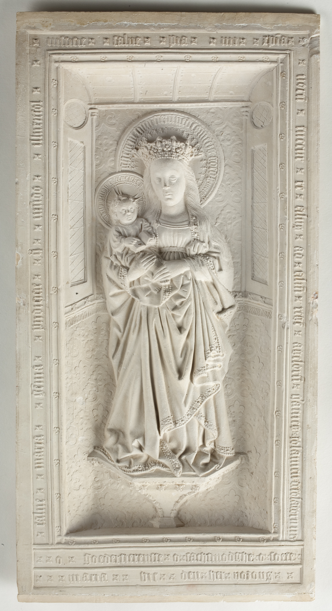 “Relief with the Virgin and Child (The Virgin of Zoeterwoude),” 2nd half of 15th century, by Unknown artist from Utrecht. Pipe clay, 16 13/16 inches by 8 11/16 inches by 1 inch, Museum Catharijneconvent. (Courtesy of The Frick Collection)
