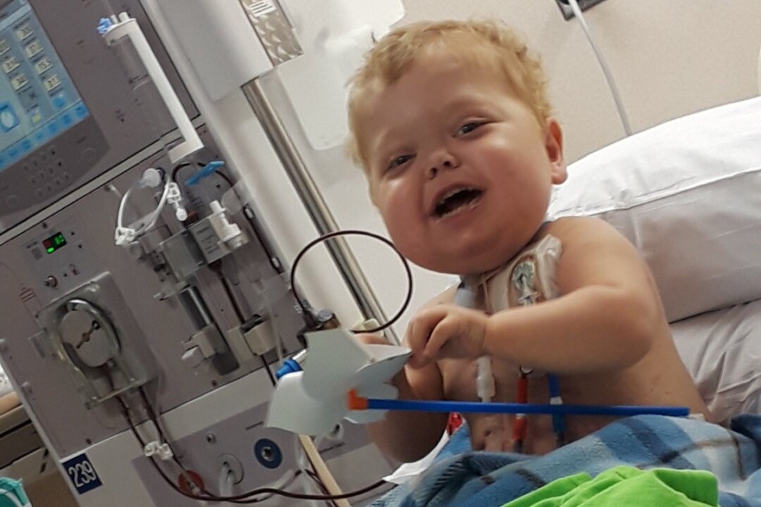 Jace Josephson, 2, in a file photo at the hospital. (Kidney for Jace/GoFundMe)