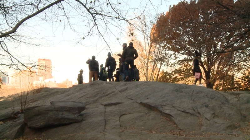 New York City Park Ranger guiding a hike.