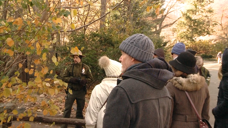 New York City Urban Park Ranger guiding a hike.