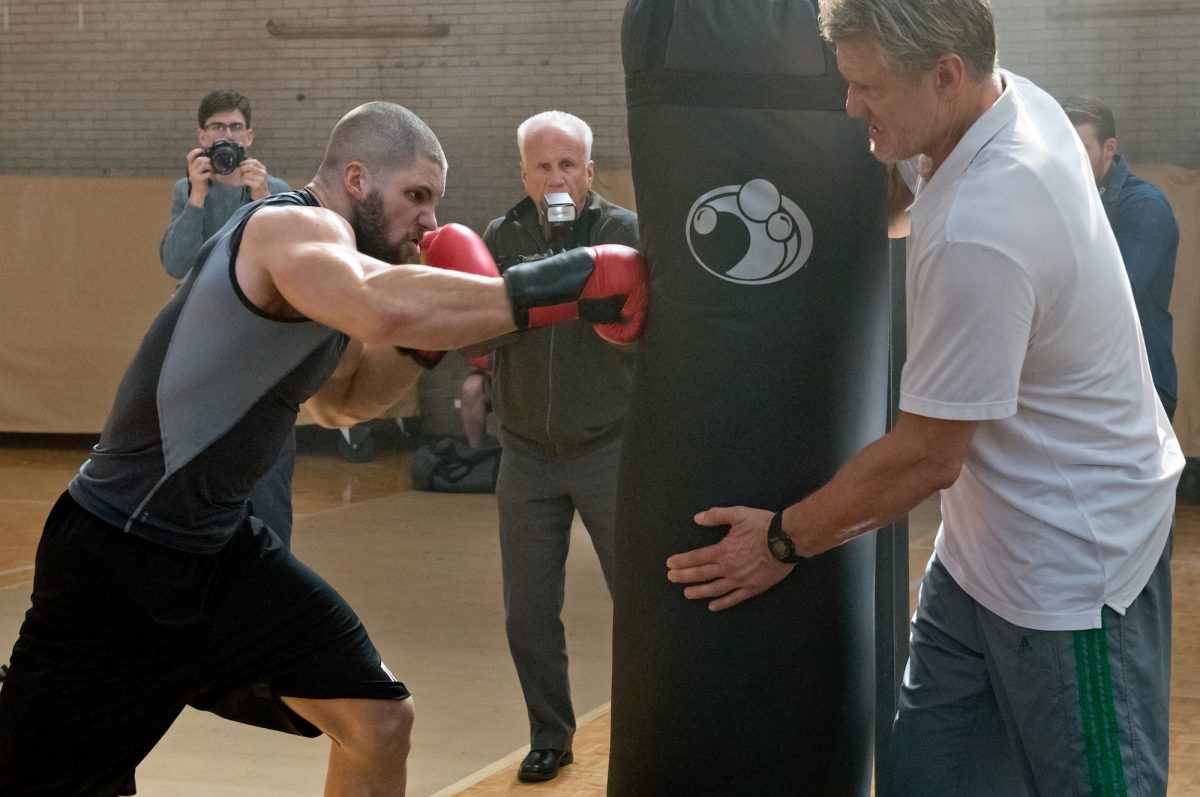 Viktor and Ivan work the heavy bag