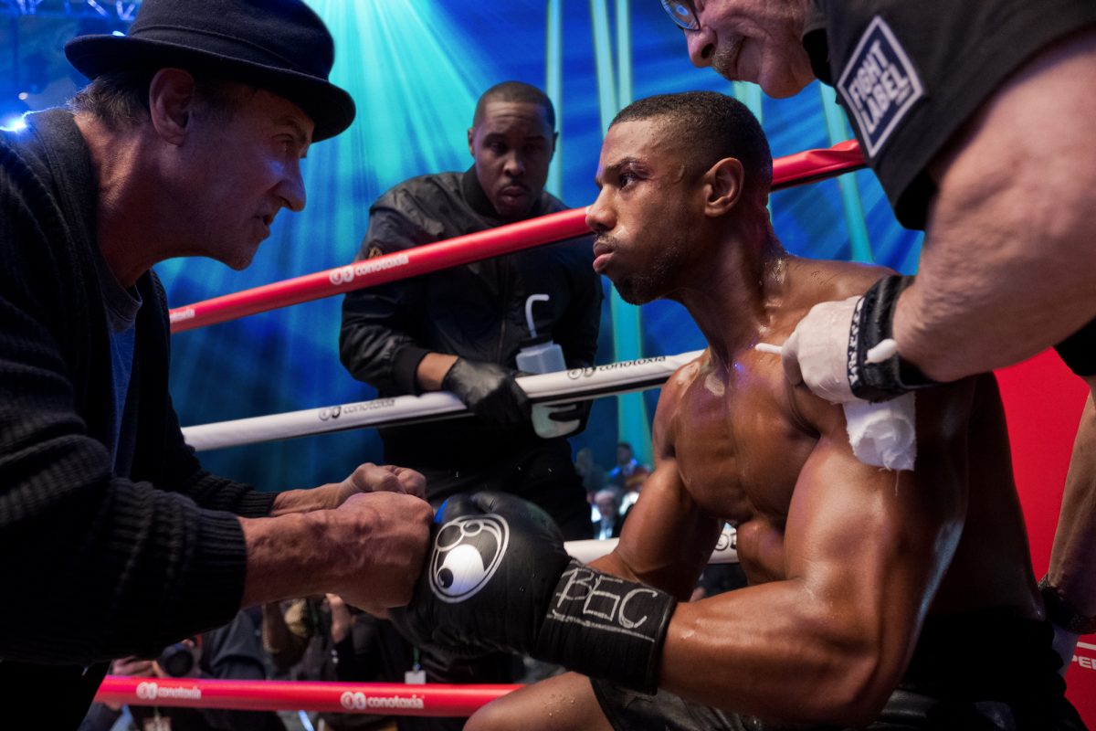 Sylvester Stallone and Michael B. Jordan in the ring