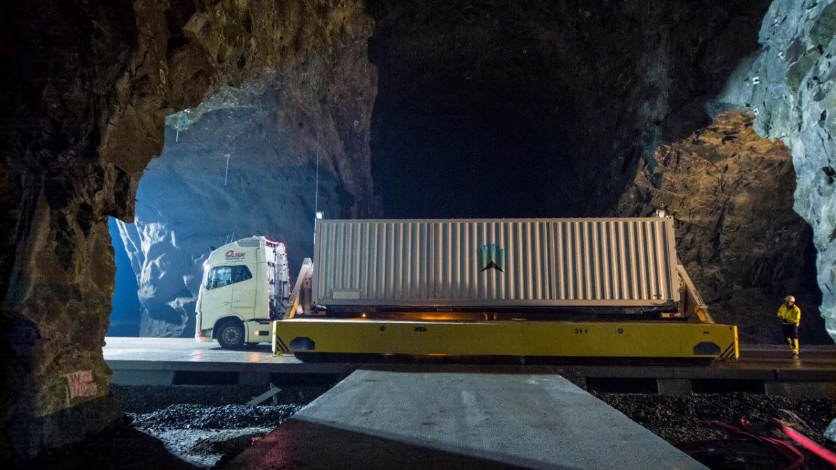 A Northern Bitcoin data container inside the Lefdal Mine data center, in Måløy, Norway. Bitcoin mining uses a lot of electricity but it does so in very creative and sustainable ways. (Northern Bitcoin)