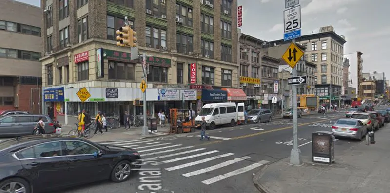 A stock photo of a Manhattan street (Google Street View)