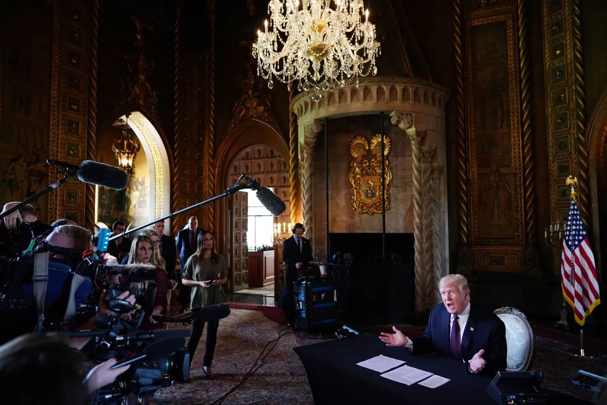 President Donald Trump speaks at his Mar-a-Lago resort in Palm Beach, Florida, on Thanksgiving Day, November 22, 2018. (Mandel Ngan/AFP/Getty Images)