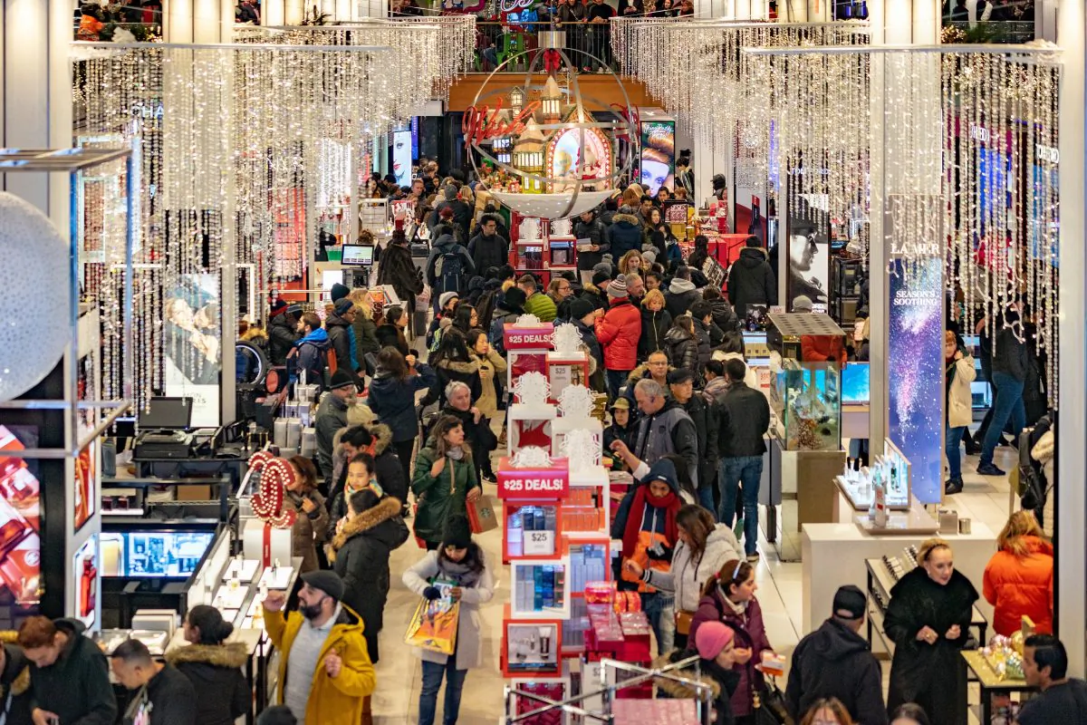 People shop at the Macy's Herald Square flagship store in New York on Nov. 22, 2018. (David Dee Delgado/Getty Images)