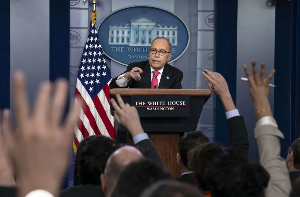 Director of the National Economic Council Larry Kudlow speaks at a press briefing at the White House in Washington on Nov. 27, 2018. (NICHOLAS KAMM/AFP/Getty Images)